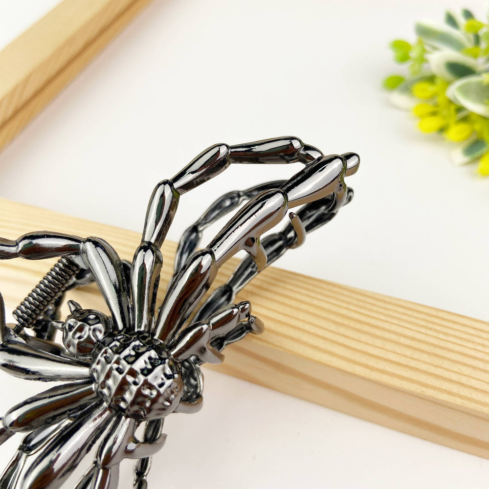 Metal Hair Clip - Black Spider