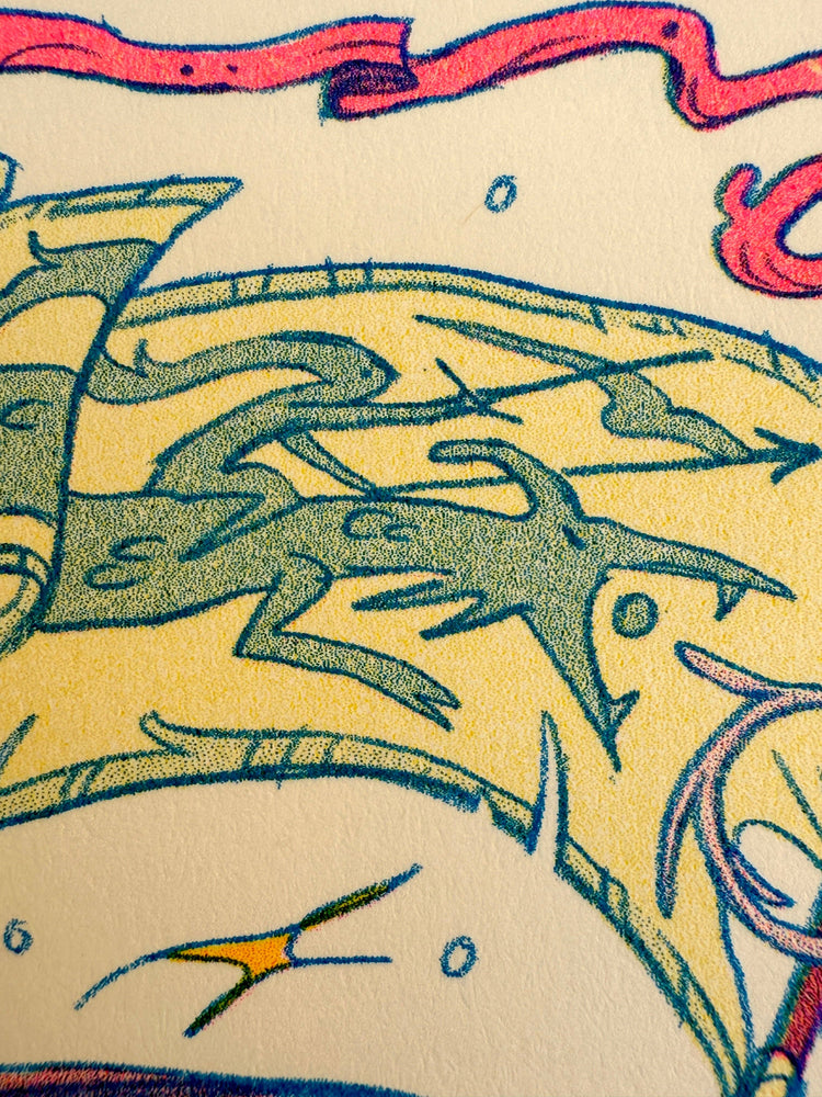 Riso Print - Dragon Warrior