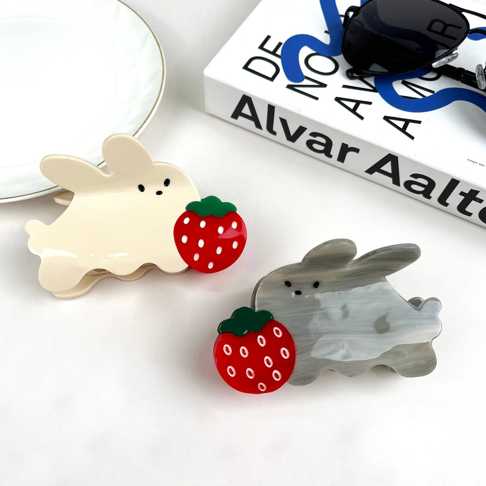 Hair Clip - Strawberry Rabbit