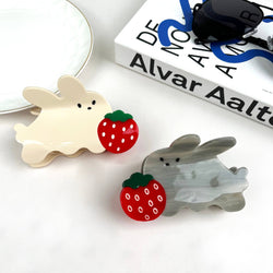 Hair Clip - Strawberry Rabbit
