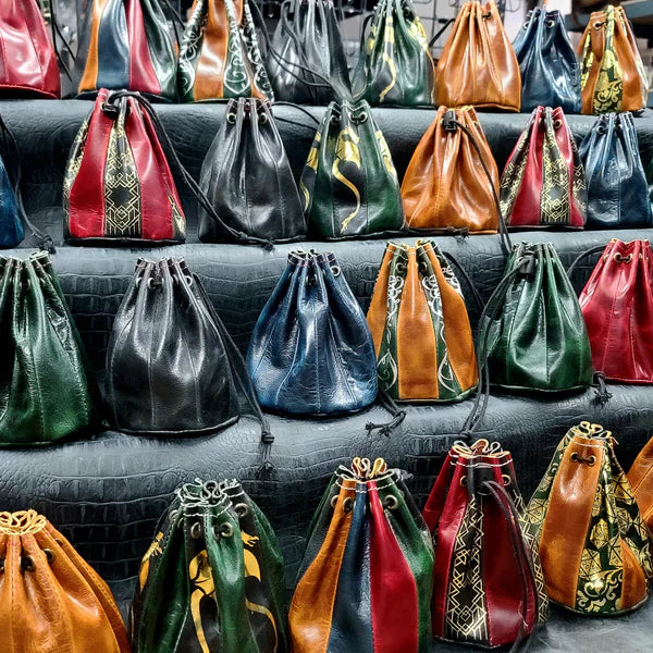 Grimbeard Leather: Round Leather Dice Bag