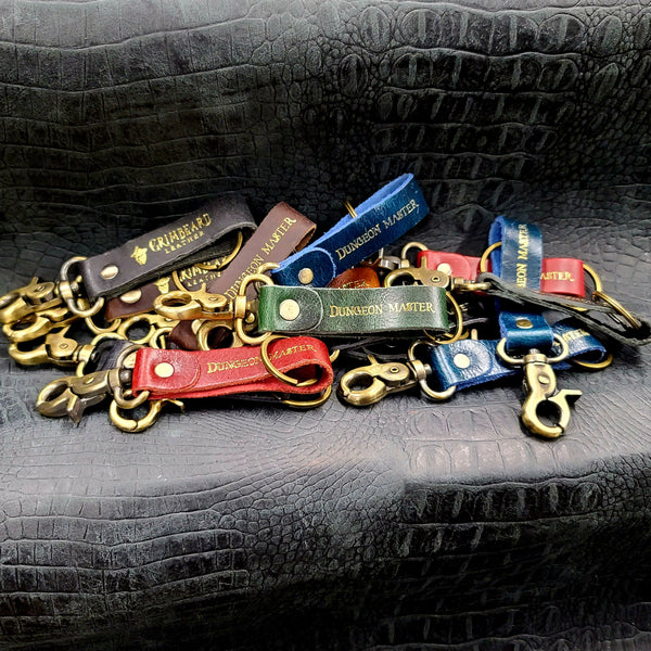 Grimbeard Leather: Leather Keychain with Swivel Clip - DM