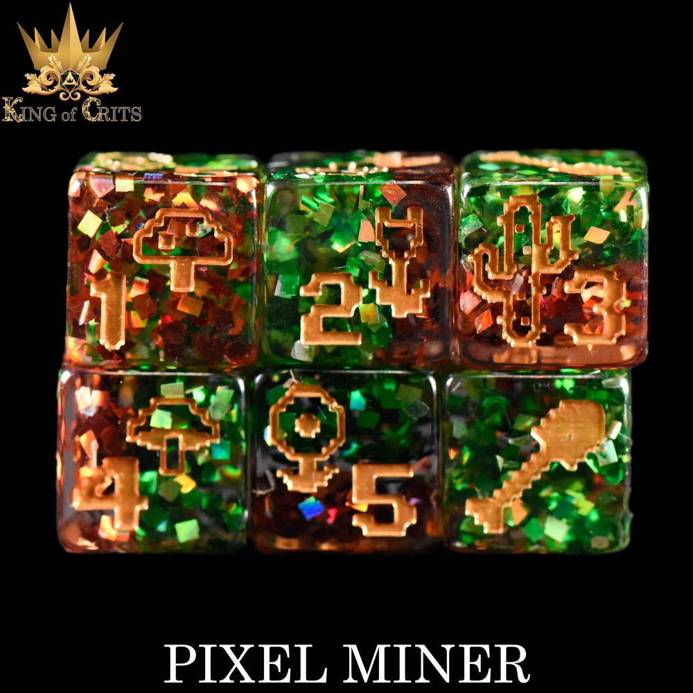 King of Crits Dice Set - Pixel Miner (11-Piece)