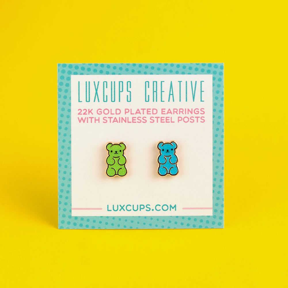 Enamel Earrings - Gummy Bear