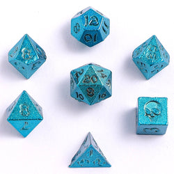 Mini Metal RPG Dice Set - Unseelie Bottle (Blue)