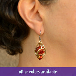 Chainmaille D20 Earrings - Purple & Turquoise