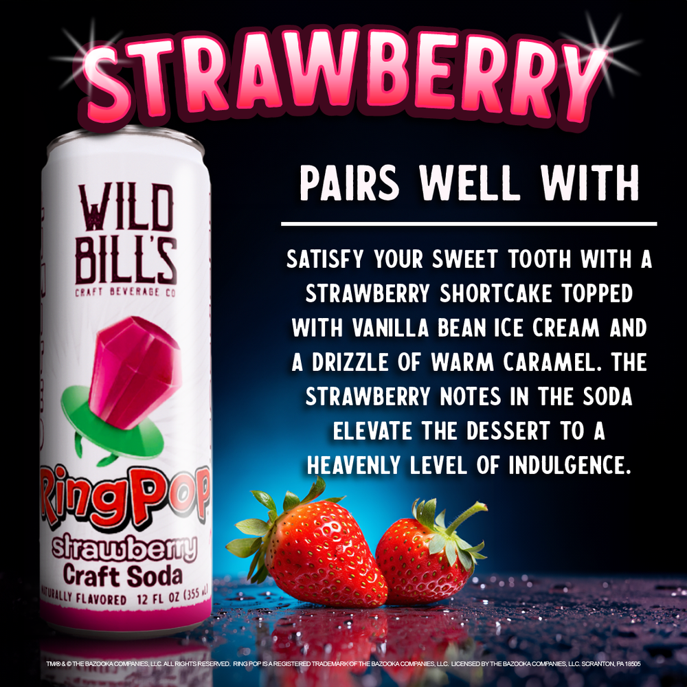 Cane Sugar Craft Soda - Strawberry Ring Pop