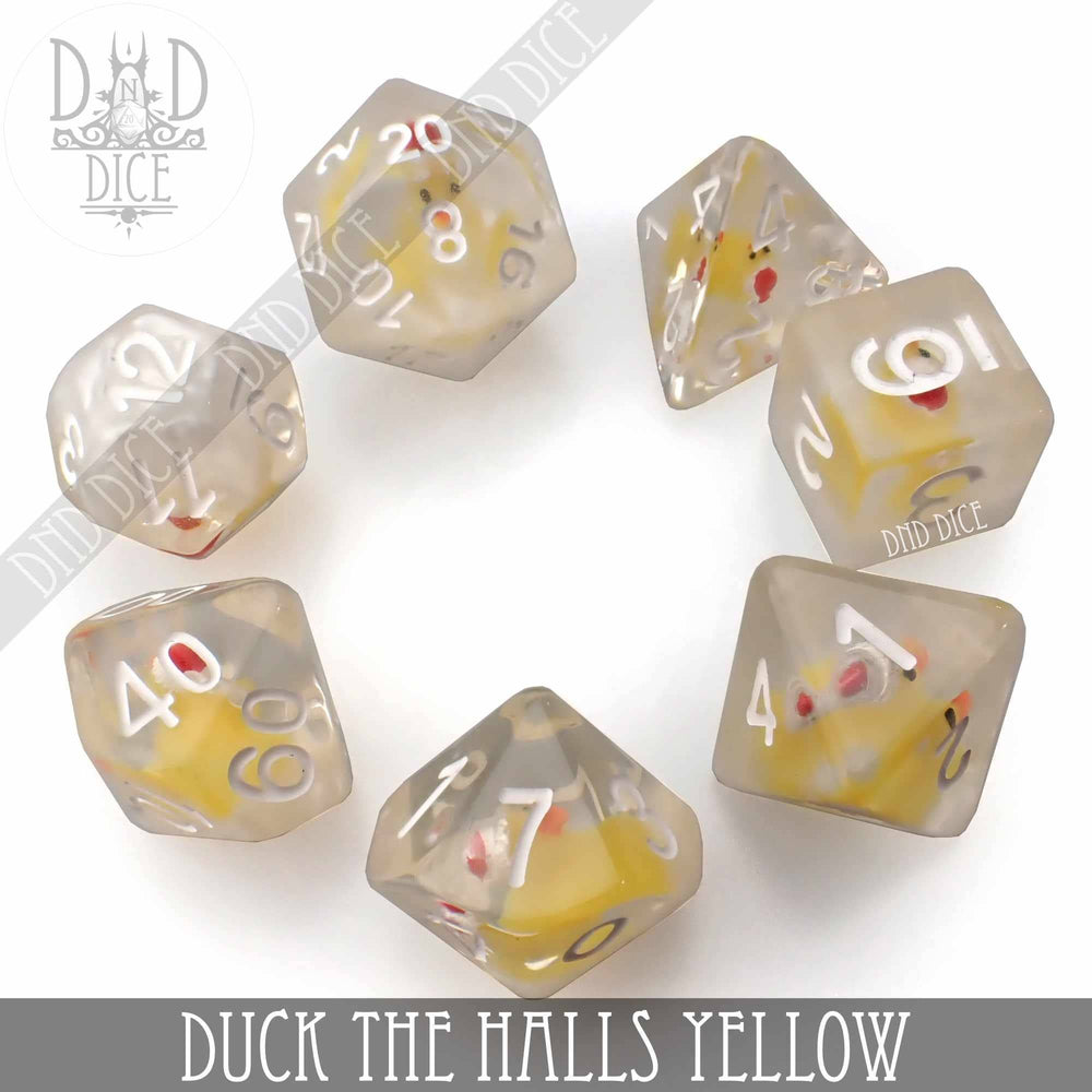 RPG Dice Set - Duck the Halls Yellow