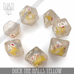 RPG Dice Set - Duck the Halls Yellow