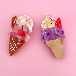 Hair Clip - Cherry Ice Cream