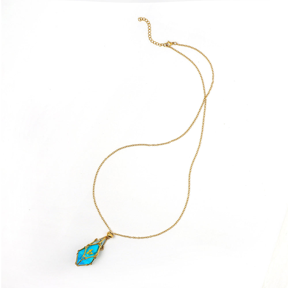 Mysticage Dice Necklace with D4 - Gold Chain