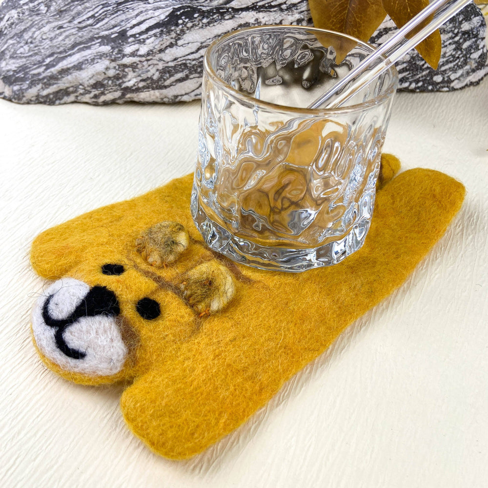Animal Rug Coaster - Yellow Tiger