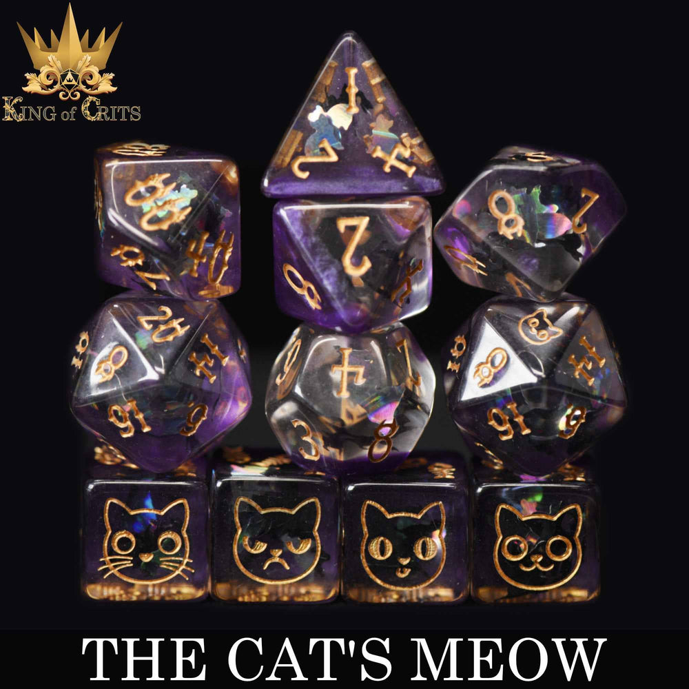 King of Crits Dice Set - The Cat's Meow (11-Piece)