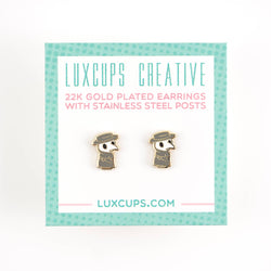 Enamel Earrings - Plague Doctor