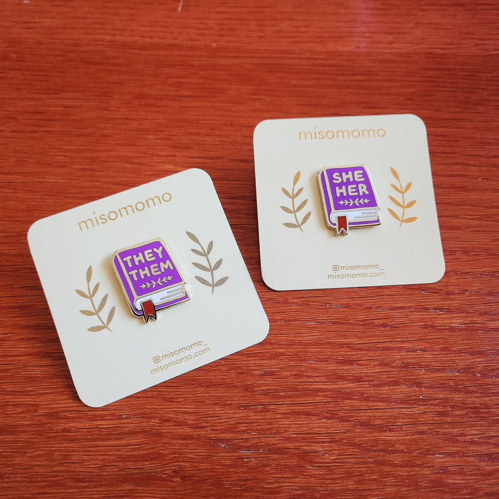 Enamel Pin - Pronoun Book  (She/Her)