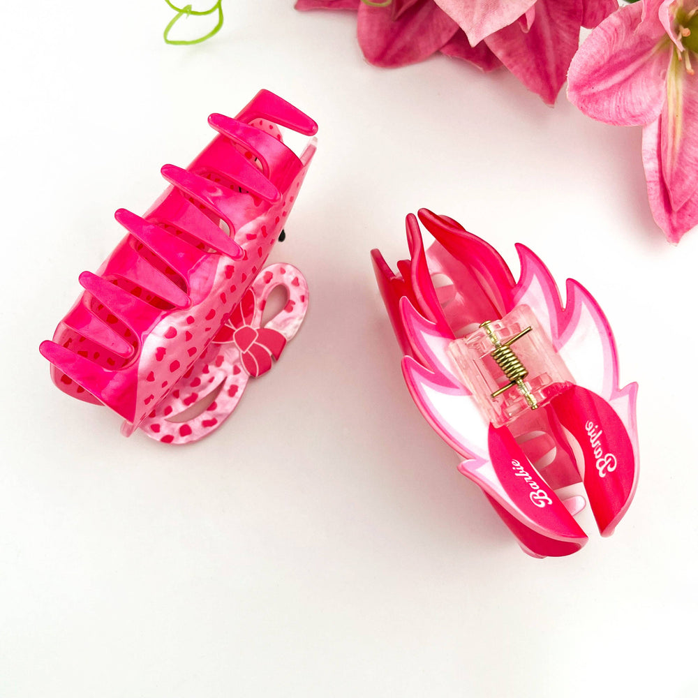 Hair Clip - Pink Leopard Bow