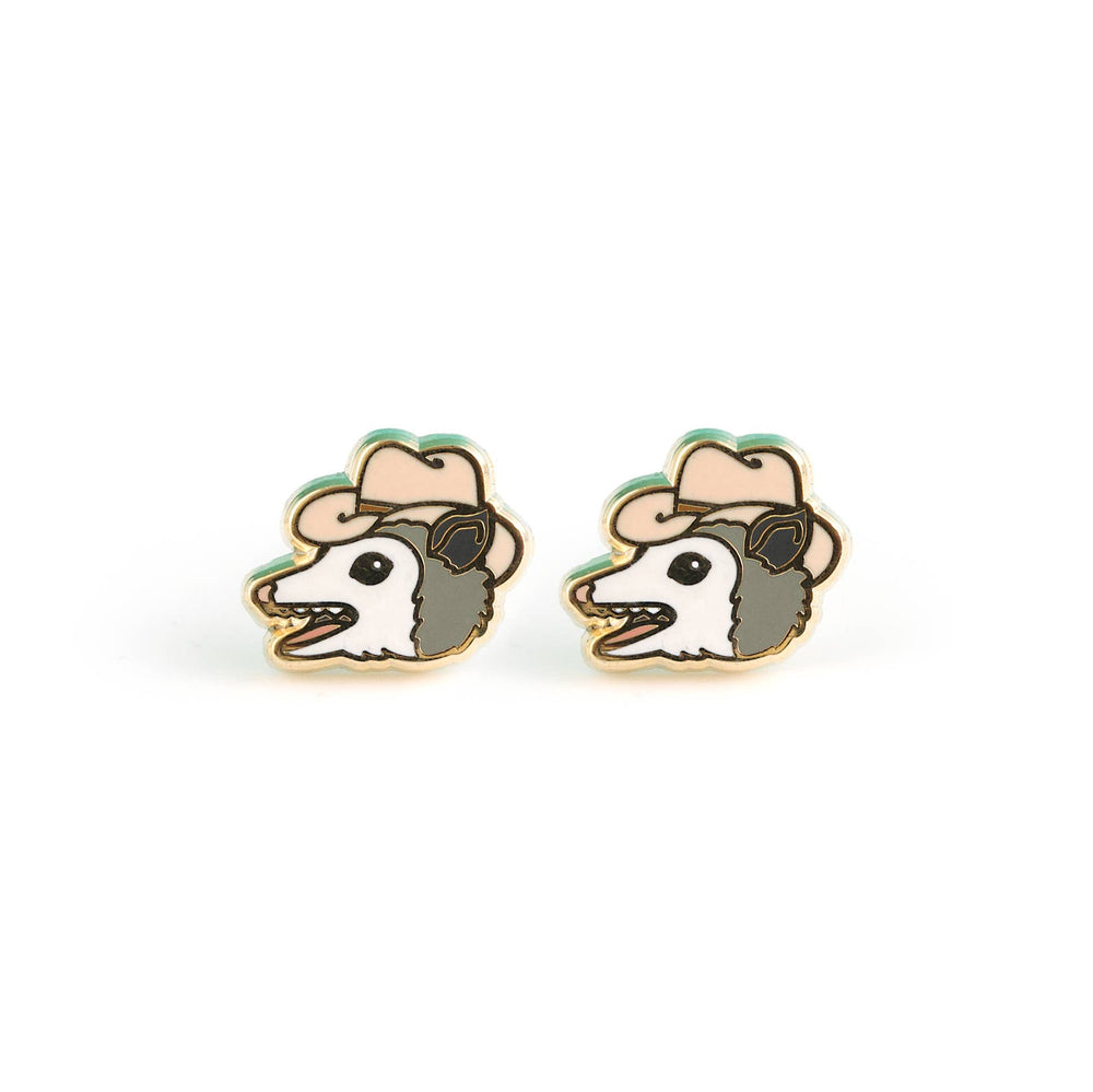 Enamel Earrings - Possum