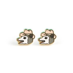 Enamel Earrings - Possum
