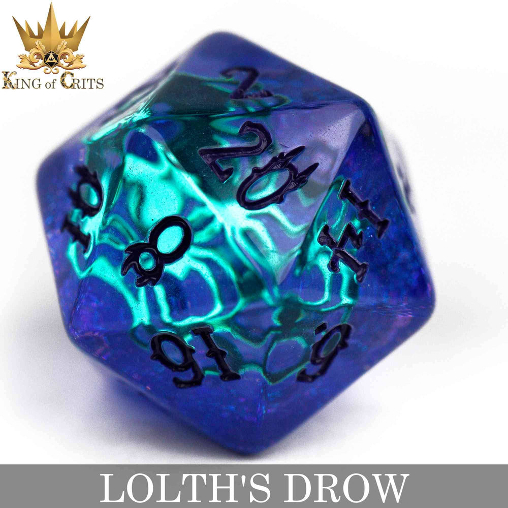 King of Crits Dice Set - Lolth's Drow (11-Piece)