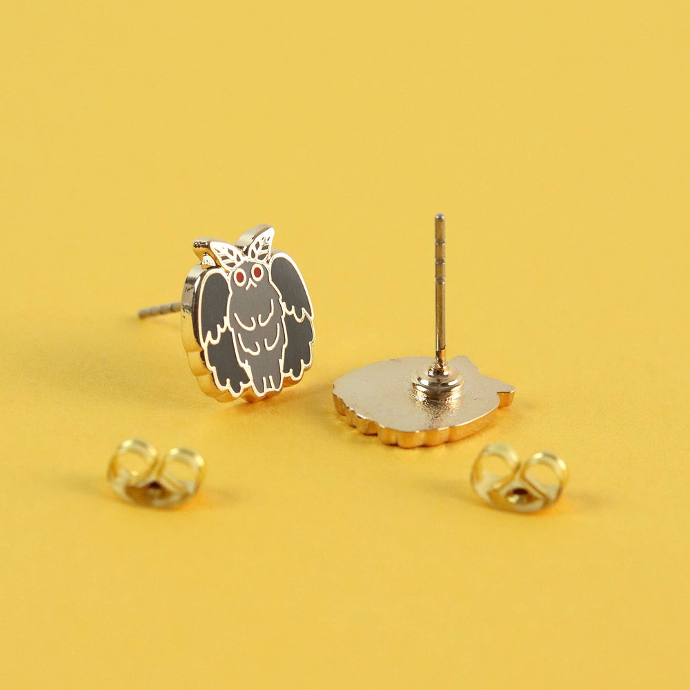 Enamel Earrings - Mothman