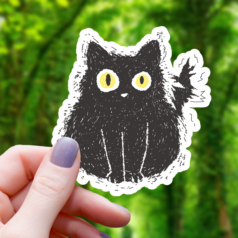 Vinyl Sticker - Electrified Black Cat