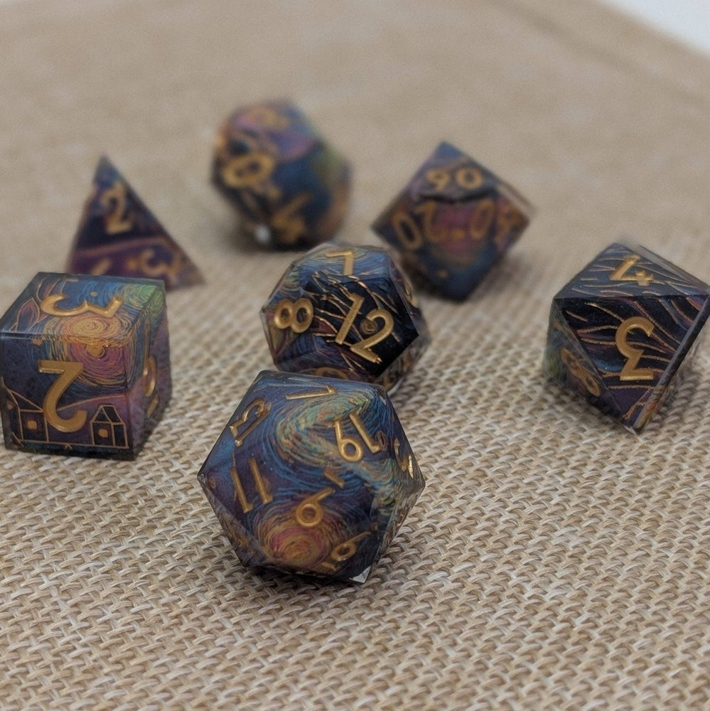 Ebonwood Dice Set - Starry Core