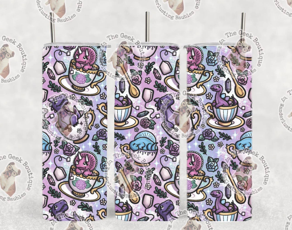 Insulated Tumbler - Dino Tea Party