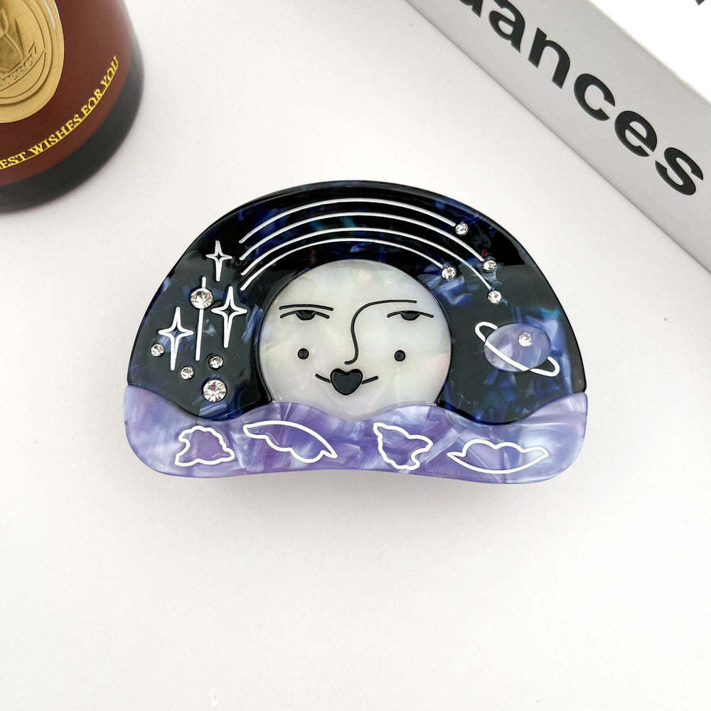 Hair Clip - Moon & Starry Sky