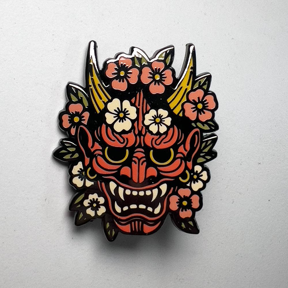 Enamel Pin - Floral Hannya