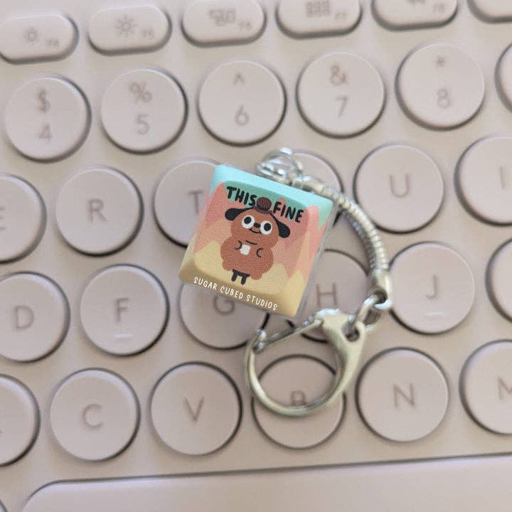Fidget Keycap Keychain - This is Fine