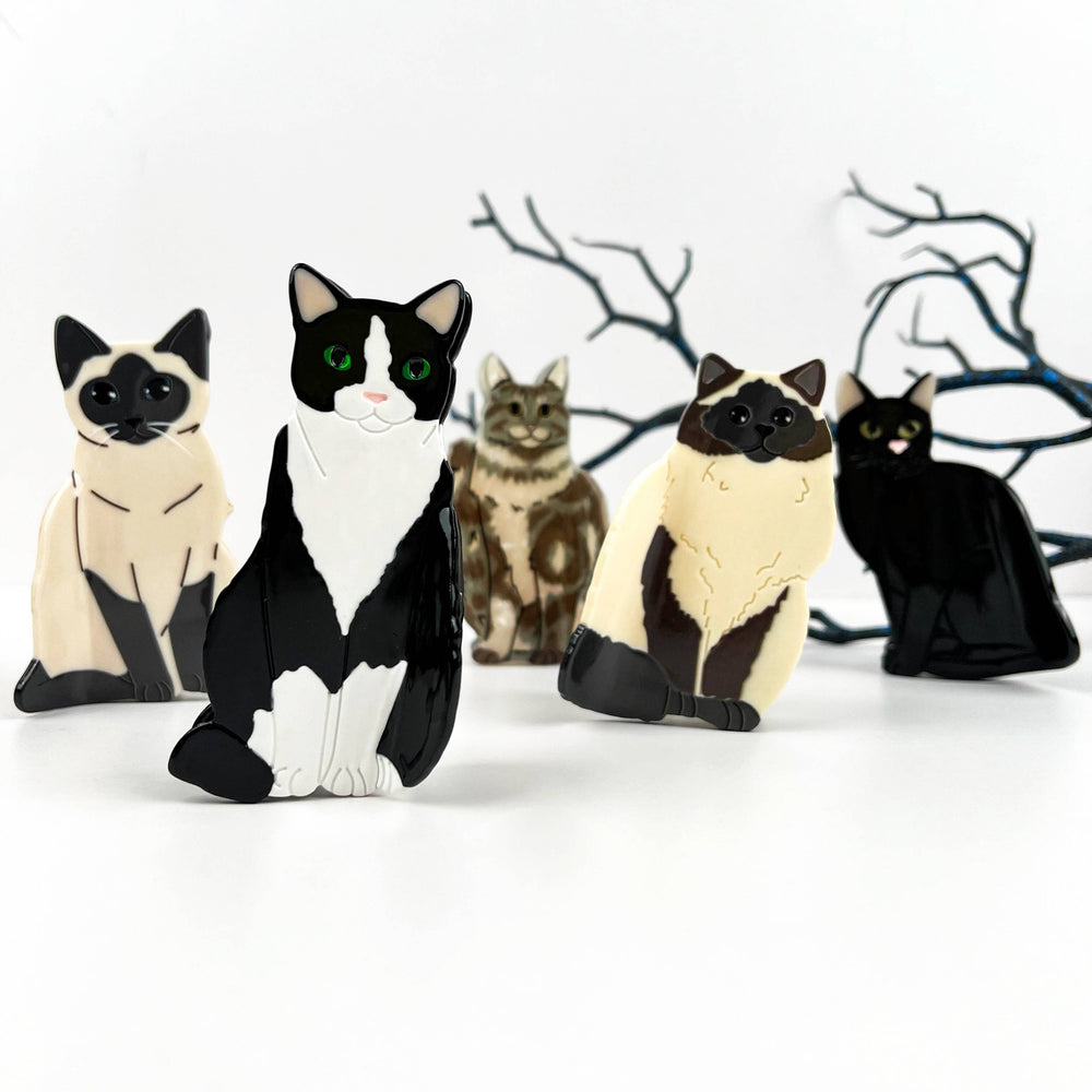 Hair Clip - Creative Black/White Cat