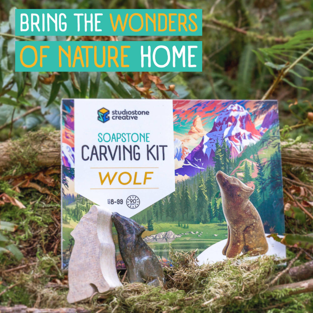 Soapstone Carving Kit - Wolf