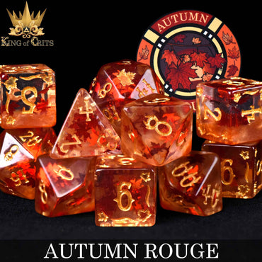 King of Crits Dice Set - Autumn Rouge (11-Piece)