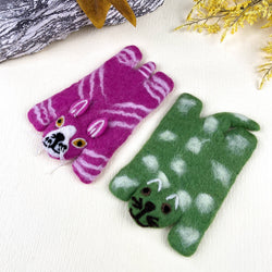 Animal Rug Coaster - Green Cat