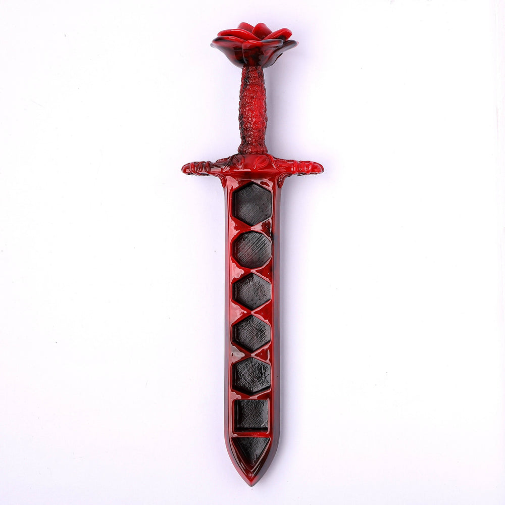 Rose Dagger Resin Dice Case - Red