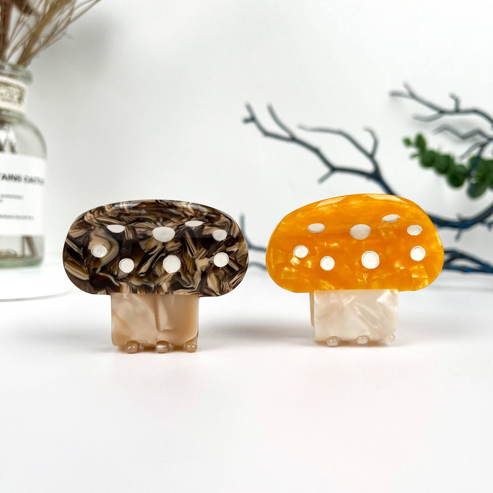 Hair Clip - Yellow Mushroom