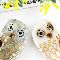 Hair Clip - Gray Owl