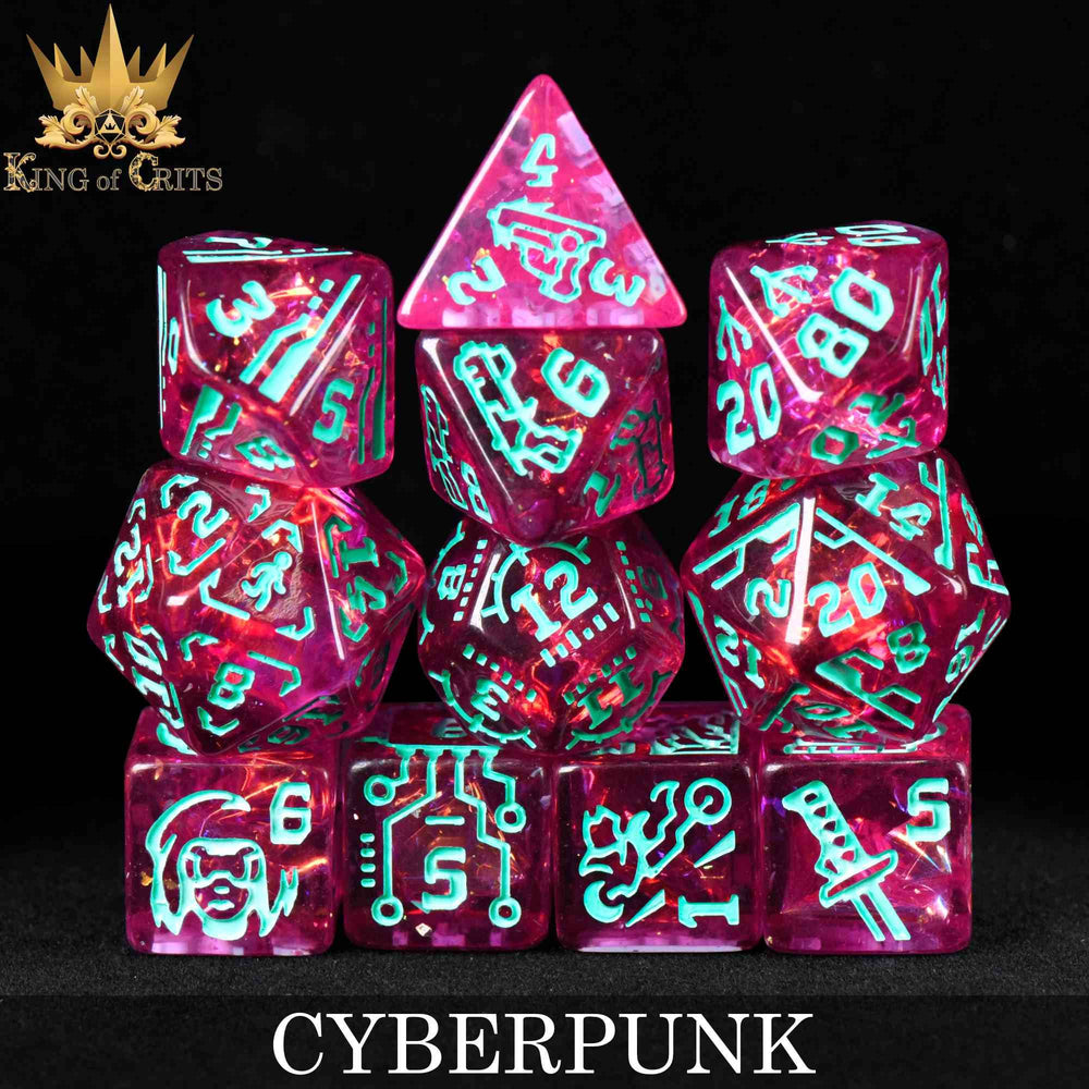 King of Crits Dice Set - Cyberpunk (11-Piece)