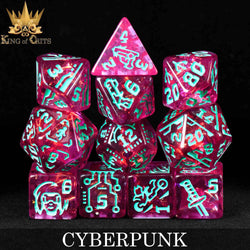 King of Crits Dice Set - Cyberpunk (11-Piece)