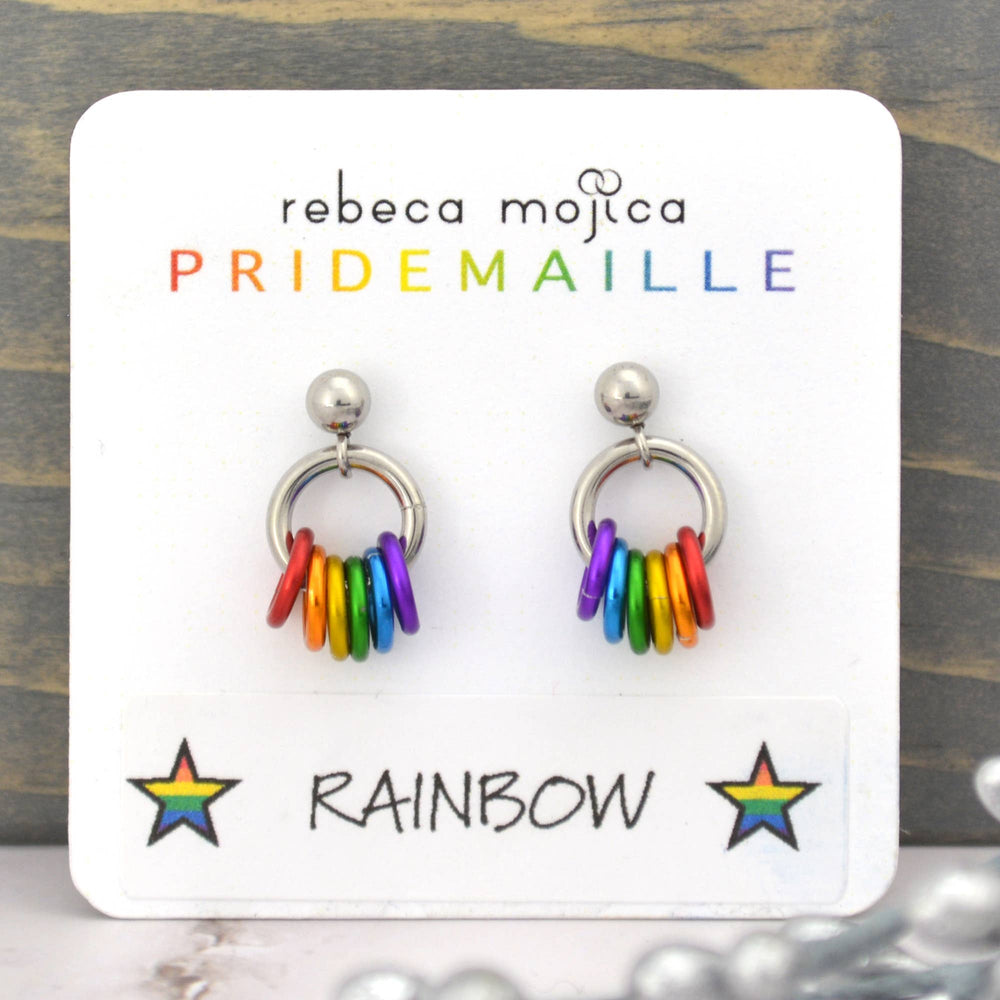 Pridemaille Tiny Hoop Earring - LGBTQ Rainbow
