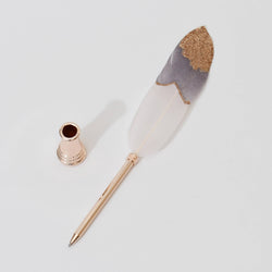 Quill Ballpoint Pen & Stand Set - Lavender Gold