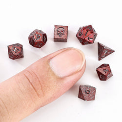 Mini Metal RPG Dice Set - Unseelie Bottle (Red)