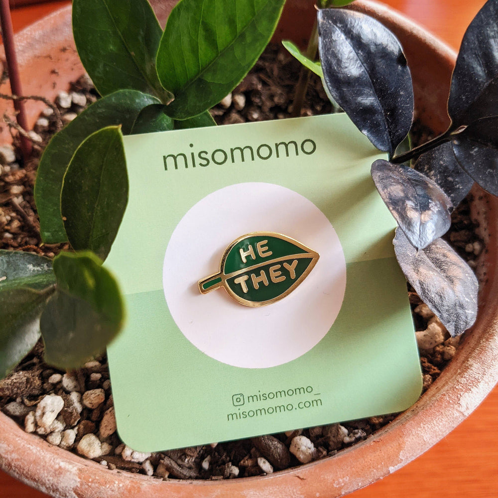 Enamel Pin - Pronoun Leaf (He/They)