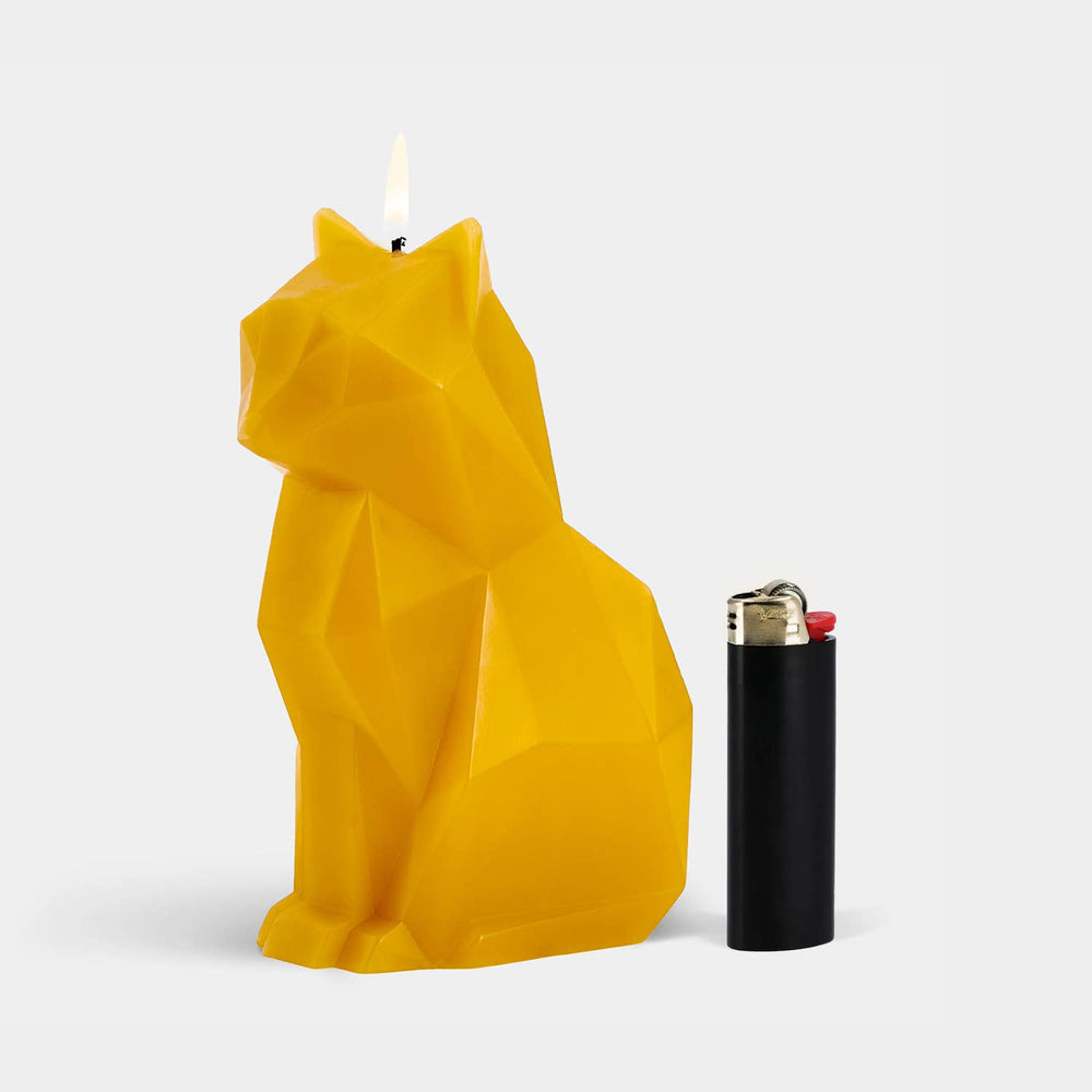 PyroPet Candle - Kisa Cat Skeleton (Mustard Yellow)