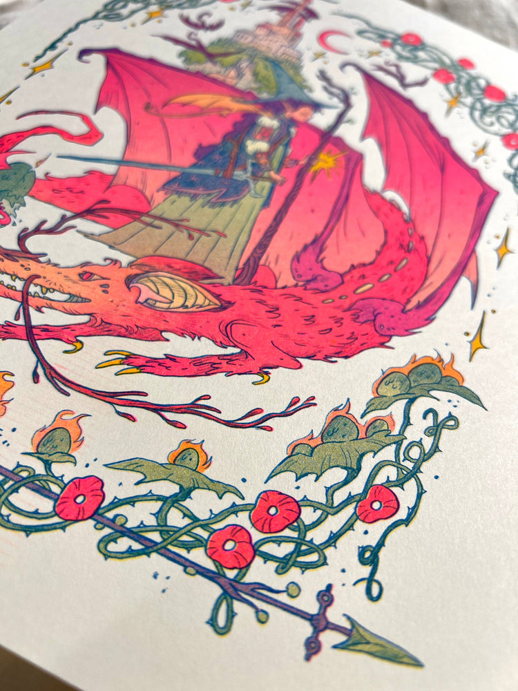 Riso Print - Dragon Witch