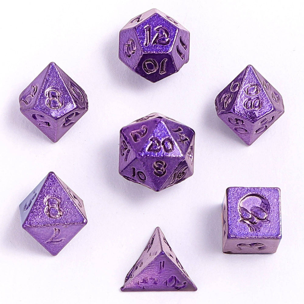 Mini Metal RPG Dice Set - Unseelie Bottle (Purple)