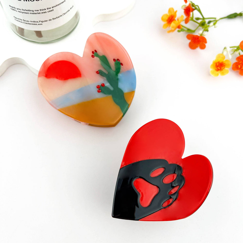 Hair Clip - Paw Heart