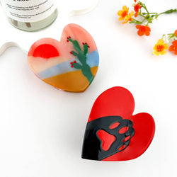 Hair Clip - Paw Heart