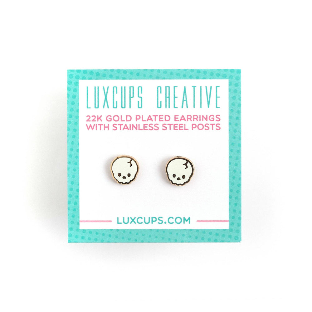 Enamel Earrings - Skull