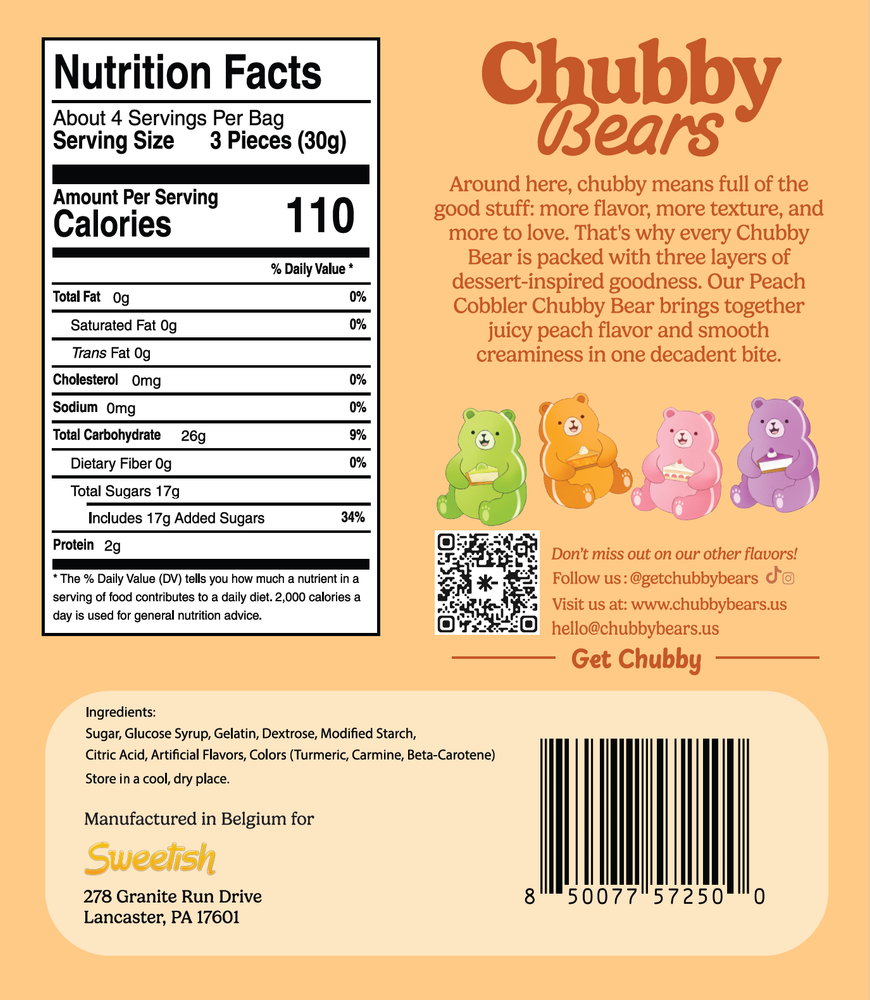 Chubby Bears - Peach Cobbler Gummy Bears